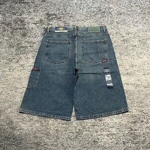 Vintage Nautica Shorts Size 34 Blue Baggy Denim Jorts Grunge Skater Y2K - NEW
